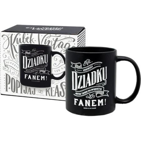 Kubek ceramiczny z napisem - Ukochany dziadku jestem twoim największym fanem