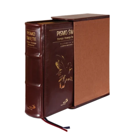 Biblia duża Edycji Świętego Pawła - oprawa z litej skóry, brąz