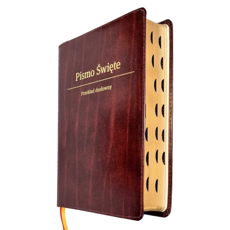 Biblia Stare i Nowe Przymierze Przekład dosłowny EIB wyd.IV średnia A5 ekoskóra złoto index burgund