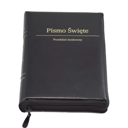 Biblia Stare i Nowe Przymierze Przekład dosłowny EIB wyd.IV średnia A5 ekoskóra złoto zamek index czarna