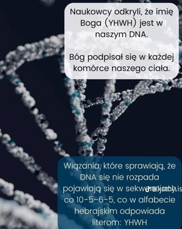 CZYŻBY IMIĘ BOŻE (JHWH) BYŁO ZAPISANE W NASZYM DNA?  