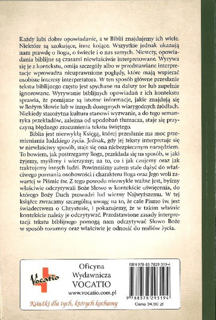 Opowiadania Biblijne które wyrwane z kontekstu są często błędnie interpretowane - Eric J. Bargerhuff