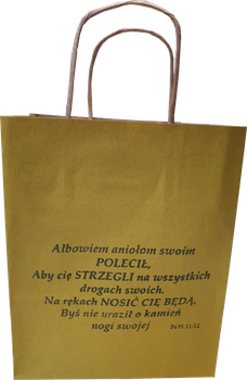 Torba prezentowa Albowiem Aniołom swoim.... - kolor żółty*