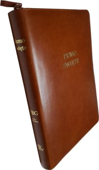 Uwspółcześniona Biblia Gdańska UBG F1 średnia skóra zamek złoto findik