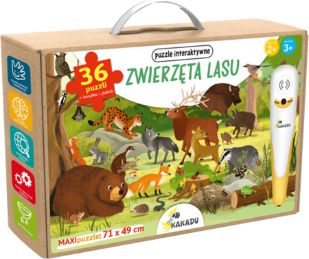 Kakadu. Zwierzęta lasu z puzzlami mówiącymi