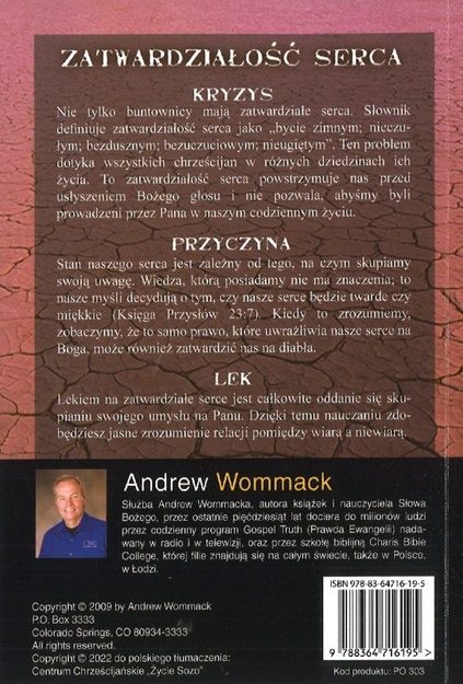 Zatwardziałość serca - Andrew Wommack -  oprawa miękka