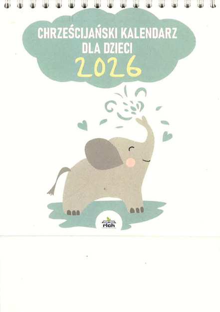 Chrześcijański kalendarz dla dzieci 2026 - kalendarz stojący pocztówkowy piramidka