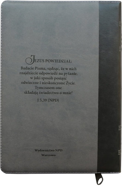 NPD Nowy Przekład Dynamiczny - Nowy Testament Dobra Wiadomość o ratunku w Chrystusie - złoto wcięcia zamek szara