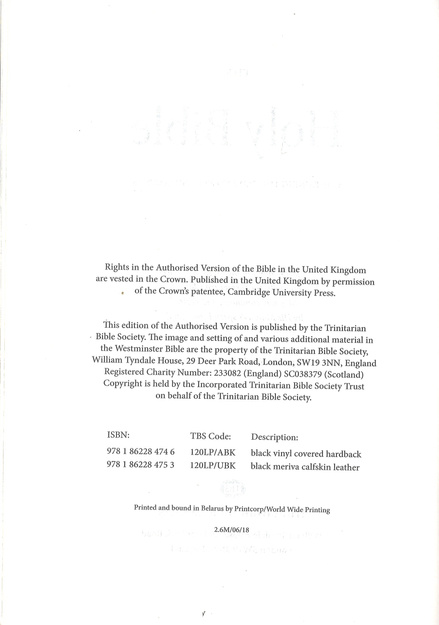 Holy Bible KJV – Westminster Reference Bible Large Print – skóra