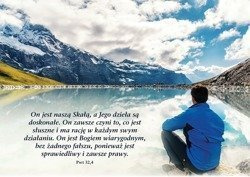 Kartka składana 22 z wersetem On jest naszą Skałą, a Jego