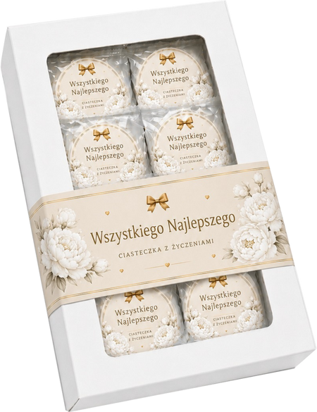 Bombonierka - Wszystkiego najlepszego Ciasteczka z życzeniami
