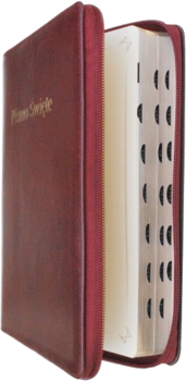 Biblia Stare i Nowe Przymierze EIB Liga Biblijna średnia A5 skóra zamek złoto index bordo