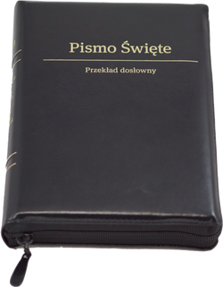 Biblia Stare i Nowe Przymierze Przekład dosłowny EIB wyd.IV średnia A5 ekoskóra złoto zamek index czarna