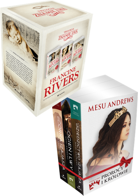 Powieści chiroryczno -biblijne. 2 boxy - zestaw. Znamię Lwa - Francine Rivers - Seria Prorocy i Królowie - Mesu Andrews