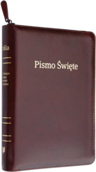 Biblia Stare i Nowe Przymierze EIB Liga Biblijna średnia A5 skóra zamek złoto bordo