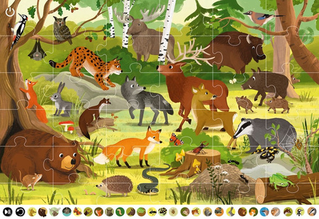 Kakadu. Zwierzęta lasu z puzzlami mówiącymi