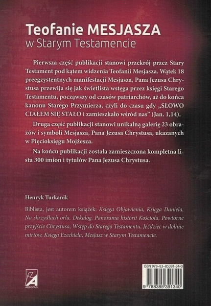 Teofanie Mesjasza w Starym Testamencie - Henryk Turkanik - oprawa miękka