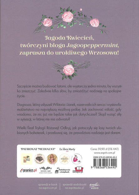 Daruj nadzieję - III tom trylogi Różanej - Jagoda Kwiecień - oprawa miękka