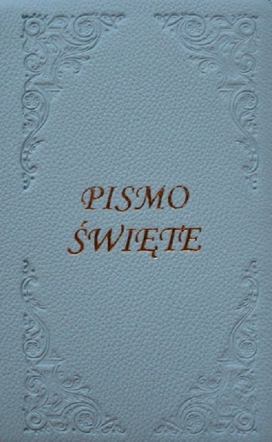 Biblia Tysiąclecia mała index skóra zamek oazowa błękitna
