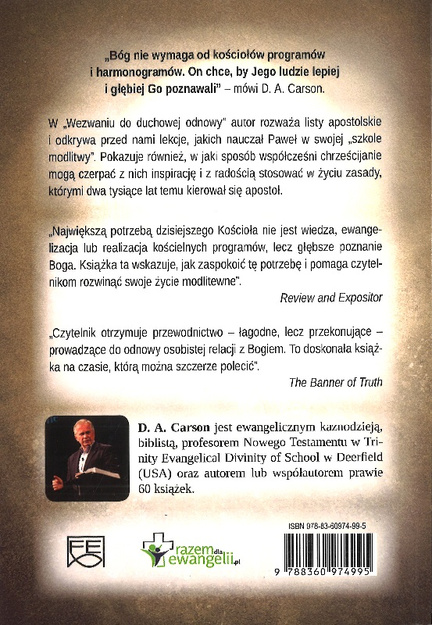 Wezwanie do duchowej odnowy - priorytety i modlitwy apostoła Pawła - D. A. Carson - oprawa miękka