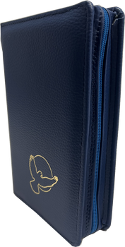 Okładka skórzana na Biblię Edycja Świętego Pawła z rybką niebieska