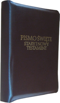 Biblia Tysiąclecia Pielgrzyma mała zamek skóra złoto czarna