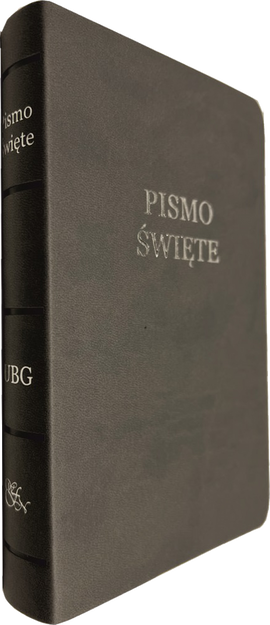 Uwspółcześniona Biblia Gdańska UBG średnia ekoskóra PU F0 srebro szara