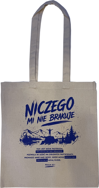 Torba bawełniana naturalna - Niczego mi nie brakuje: Pan jest pasterzem Psalm 23