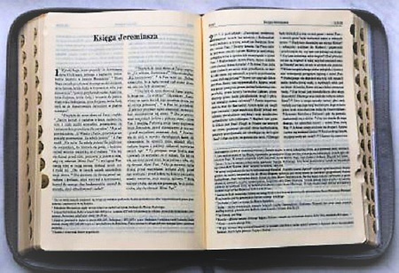 Biblia Pierwszego Kościoła eko-skóra PU zamek index złoto szara