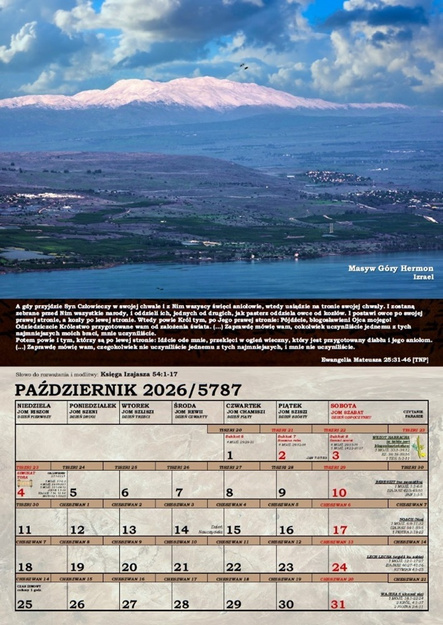 Kalendarz Mesjański Dolina Decyzji i Sądu proroczy na rok 2026
