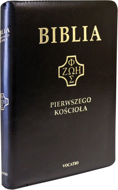 Biblia pierwszego Kościoła oprawa PU zamek index złoto czarna 