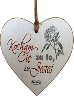 Tabliczka drewniana - Kocham cię za to, że Jesteś - serce