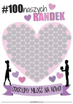 Plakat zdrapka dla par 100 naszych randek. Plakat - w tubie
