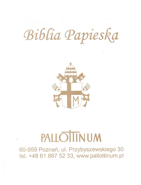 Biblia Tysiąclecia A4 Papieska twarda biała w eleganckim kartonie w obwolucie