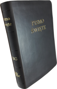 Uwspółcześniona Biblia Gdańska UBG A6 mała ekoskóra PU złoto czarna