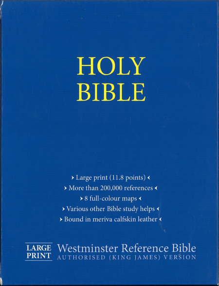 Holy Bible KJV – Westminster Reference Bible Large Print – skóra