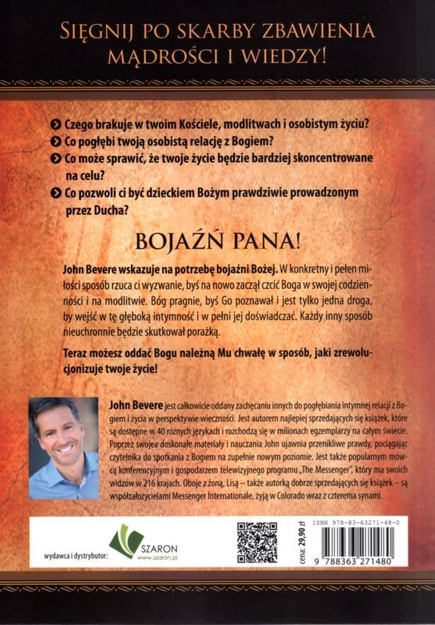 Bojaźń Boża. Klucz do intymnej relacji z Bogiem - John Bevere - oprawa miękka