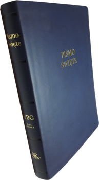 Uwspółcześniona Biblia Gdańska UBG duża ekoskóra PU F2 złoto duża czcionka granat