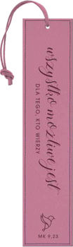 Zakładka skórzana z napisem - Wszystko możliwe jest, dla tego, który wierzy.