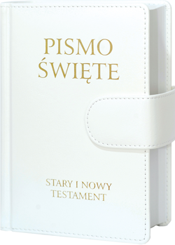 Biblia Poznańska Stary i Nowy Testament B6 oprawa skóropodobna biała