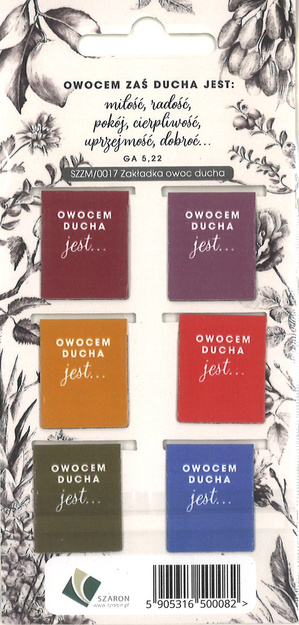 Zakładki magnetyczne - Owocem Ducha - 6 szt.