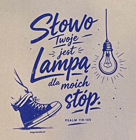 Torba bawełniana naturalna - Słowo twoje jest lampą dla moich stóp Psalm 119,105