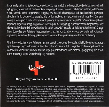 Szczerze szukałem odpowiedzi rozmowy o Świadkach Jehowy - DVD