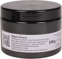 Węgiel drzewny aktywny sproszkowany - 100 g