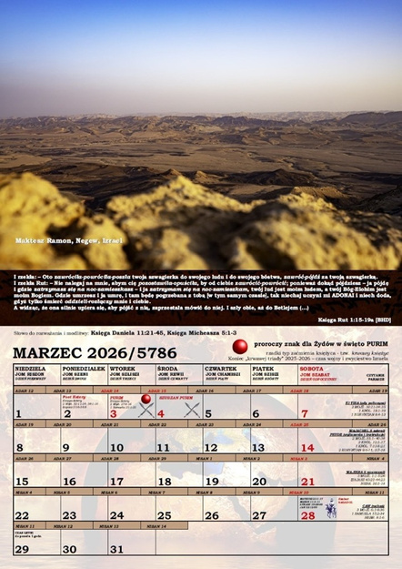 Kalendarz Mesjański Dolina Decyzji i Sądu proroczy na rok 2026