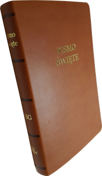 Uwspółcześniona Biblia Gdańska UBG A6 mała ekoskóra PU złoto brąz