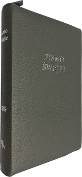 Uwspółcześniona Biblia Gdańska UBG F1 średnia marmurek skóra zamek złoto szara