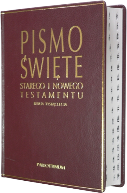 Biblia Tysiąclecia duża twarda index ekozłotoskóra brąz