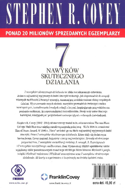 7 nawyków skutecznego działania - Stephen R. Covey - oprawa miękka