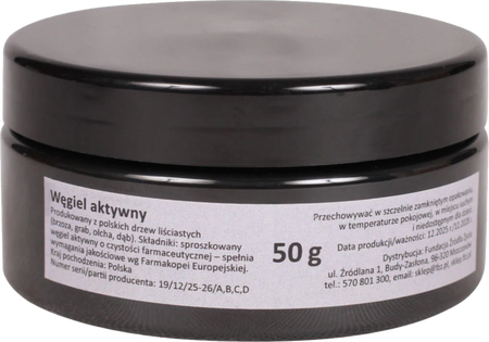 Węgiel drzewny aktywny sproszkowany - 50 g
